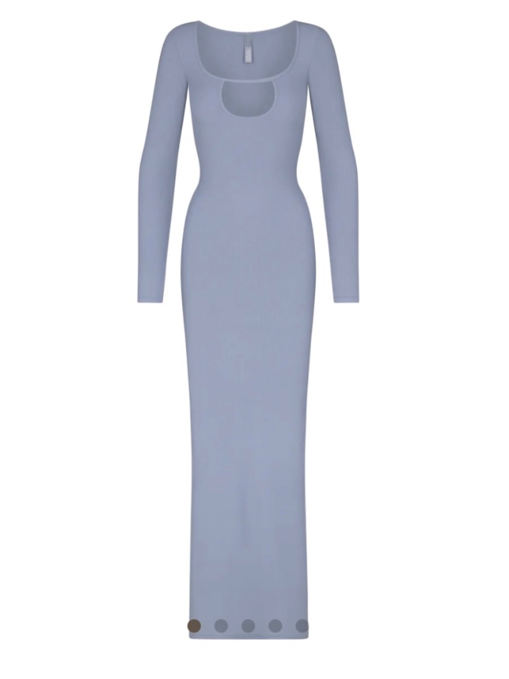 Skims Soft Lounge Long Sleeve Keyhole Dress in Pale Blue